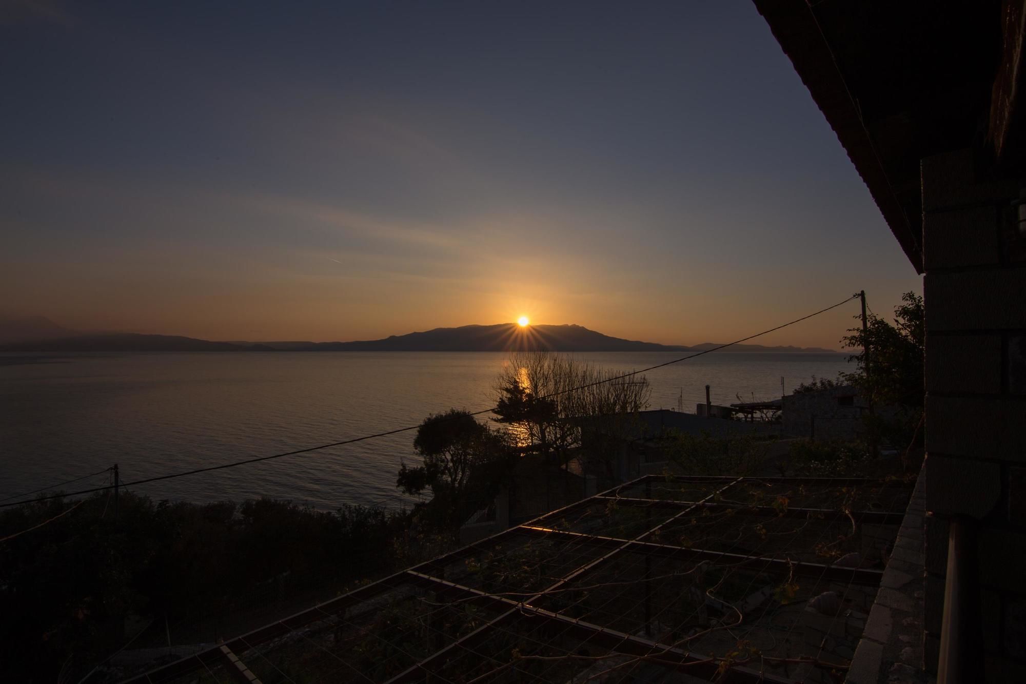 Sunset traditional house